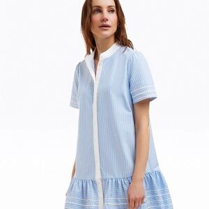Draper James Blue and White Striped Mini Dress